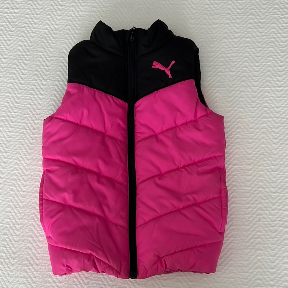 Puma Pink and Black Puffer Vest